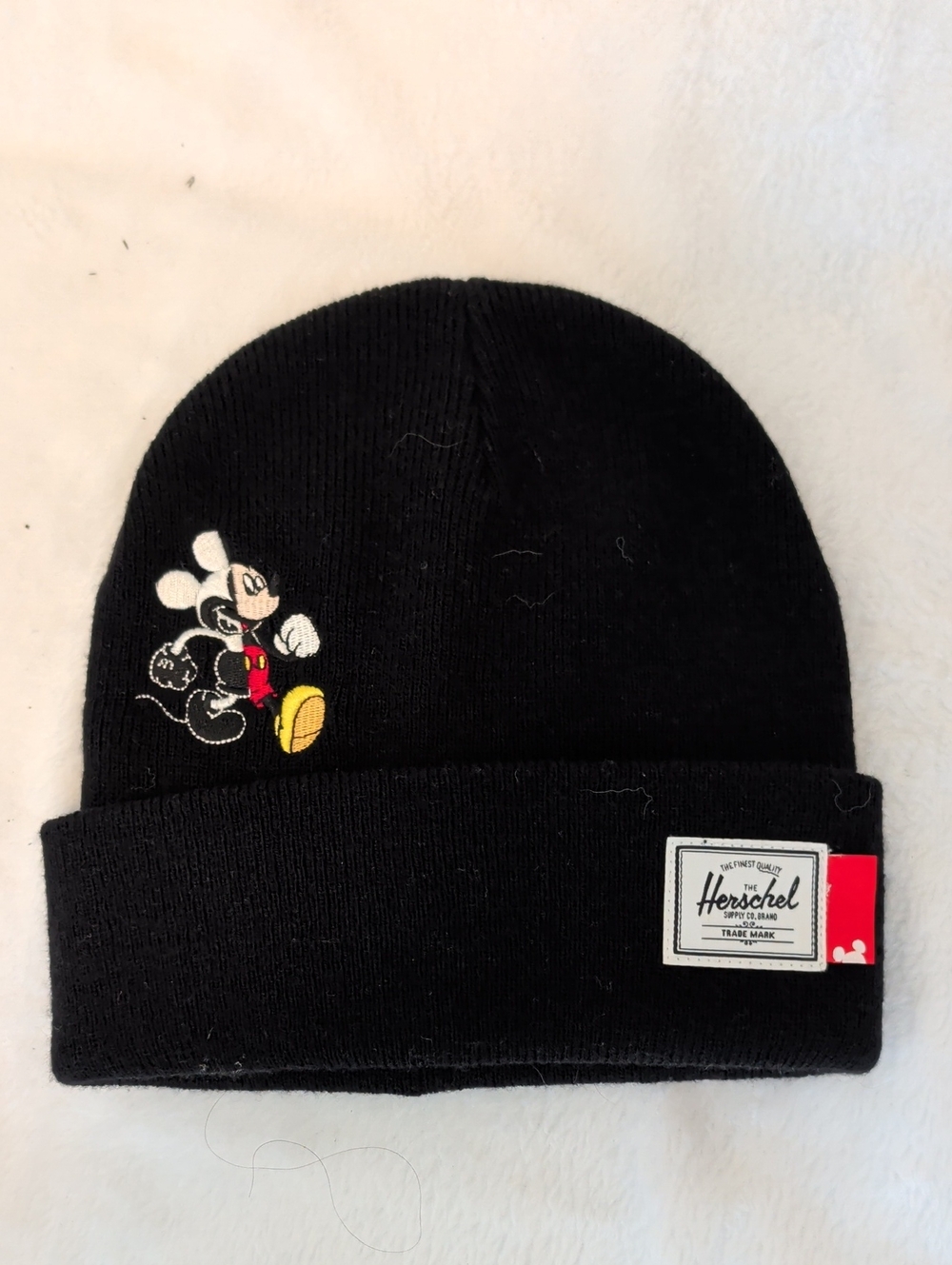 Herschel Supply Company Kids Black Beanie with Mickey Mouse Embroidery